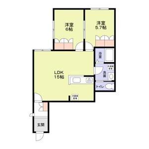 シャノン(2LDK/1階)の間取り写真