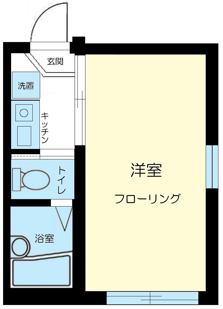 トライアングル蒲田(1K/1階)の間取り写真
