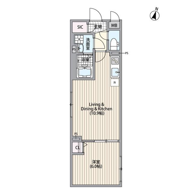 エルファーロ南麻布(1LDK/1階)の間取り写真