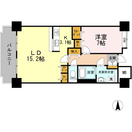 品川シーサイドビュータワー1(1LDK/19階)の間取り写真