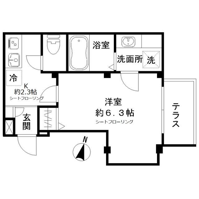 LANA FRUSIA(1K/1階)の間取り写真