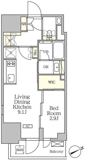 ザ・パークハビオ大森山王(1LDK/15階)の間取り写真