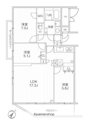 LIME RESIDENCE HIKIFUNE(3LDK/3階)の間取り写真