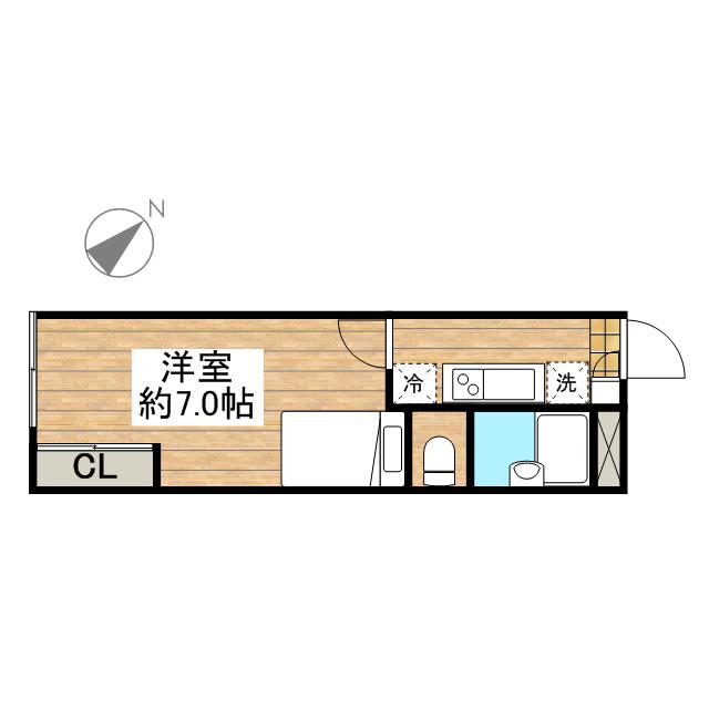 レオパレスピュアタウン(1K/2階)の間取り写真