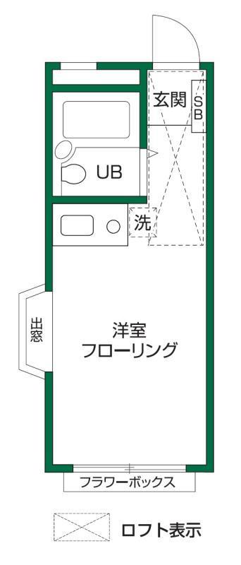 ヴィレッヂストン分梅(ワンルーム/2階)の間取り写真