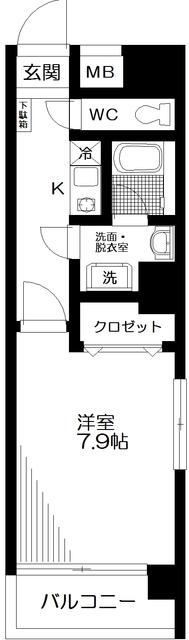 コルトーナ聖蹟(1K/2階)の間取り写真