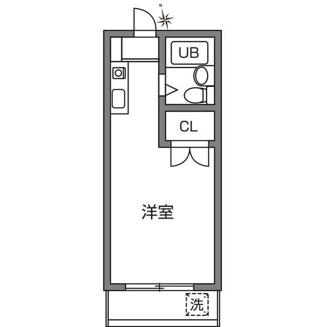 国領アパートメント(ワンルーム/2階)の間取り写真