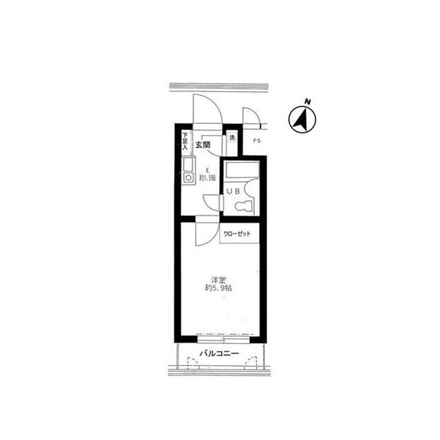 アーバン・ドヌール(1K/2階)の間取り写真