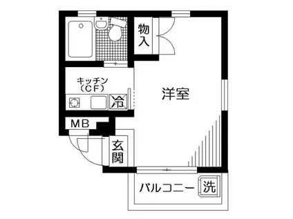 NKハイツ2(1K/1階)の間取り写真