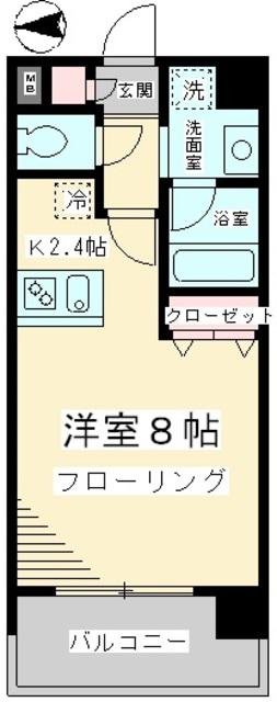 HEIM TAKUMI II(1K/4階)の間取り写真