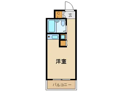 スカイコート世田谷用賀(ワンルーム/2階)の間取り写真