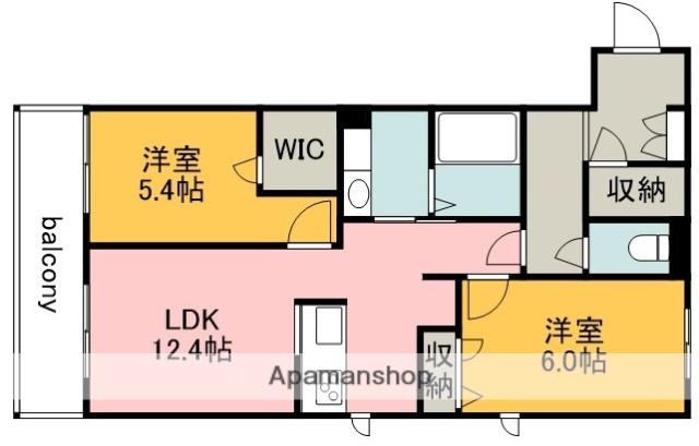 サンヒルズ竪台(2LDK/3階)の間取り写真