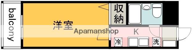 メゾンモンフレール(1K/2階)の間取り写真