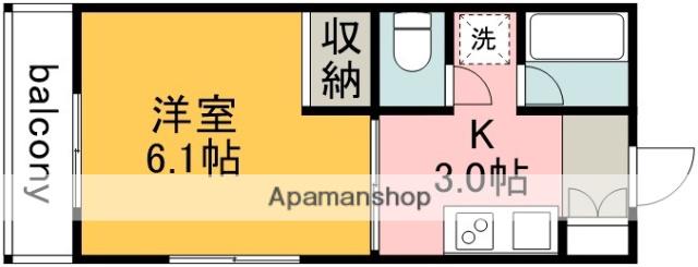 コーポソアラ(1K/1階)の間取り写真