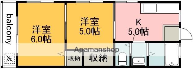 コーポ碧(2K/2階)の間取り写真