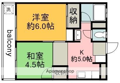 三和マンション(2K/3階)の間取り写真