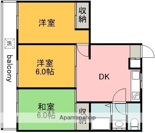 リバティ府中(3DK/2階)の間取り写真