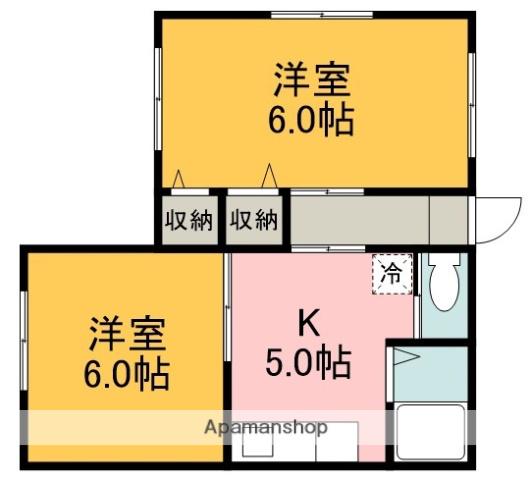 京王電鉄京王線 西調布駅 徒歩3分 1階建 築50年(2K)の間取り写真