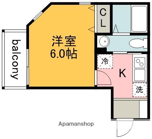 ルーブル壱番館(1K/1階)の間取り写真
