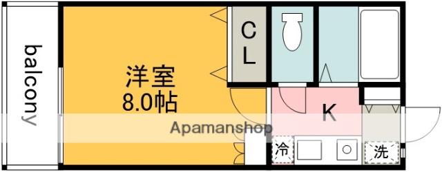 リバティ(1K/1階)の間取り写真