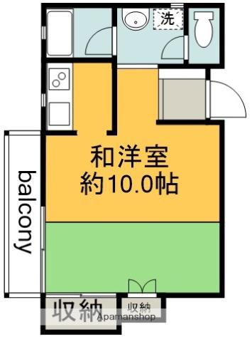 グアルダ1992(ワンルーム/2階)の間取り写真