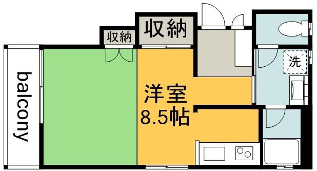 グアルダ1993(ワンルーム/1階)の間取り写真