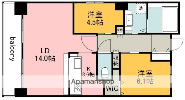 イプセ府中(2LDK/10階)の間取り写真