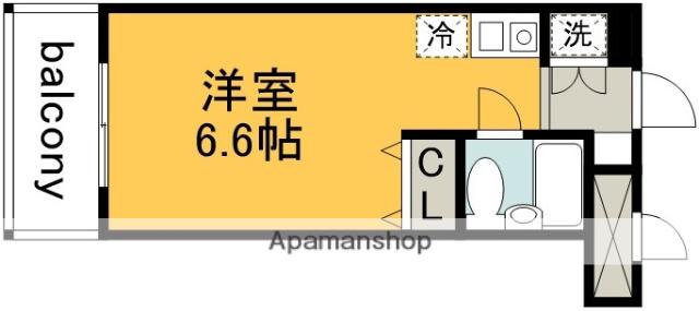 グリーンヒル国領(ワンルーム/2階)の間取り写真