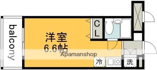 グリーンヒル国領(ワンルーム/2階)の間取り写真