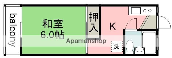 ハイムYTYⅡ(ワンルーム/1階)の間取り写真