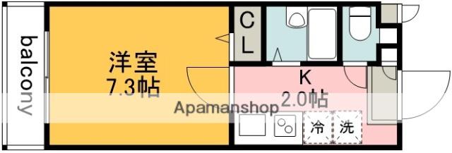 アヴィニティー調布南(1K/1階)の間取り写真