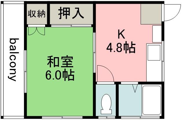 コーポキョウセイ(1K/1階)の間取り写真