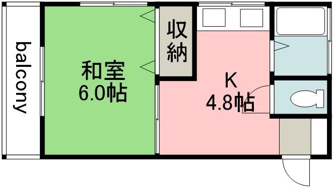 コーポキョウセイ(1K/2階)の間取り写真