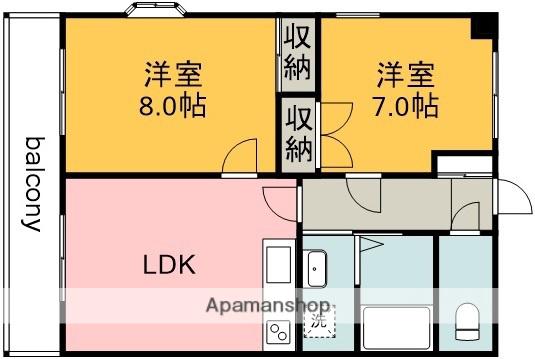 ECRU Ⅱ(2LDK/2階)の間取り写真