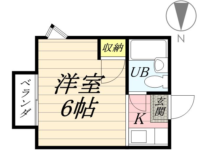 調布ハイムピア(ワンルーム/1階)の間取り写真