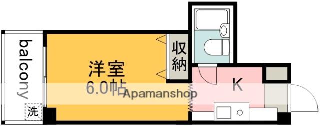 調布レジデンス(1K/1階)の間取り写真