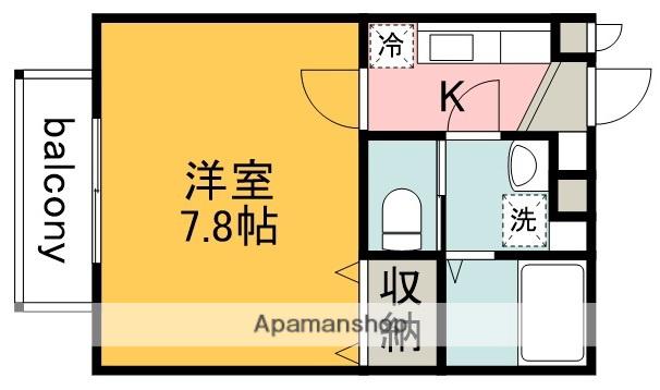 ツリーカシータ(1K/1階)の間取り写真