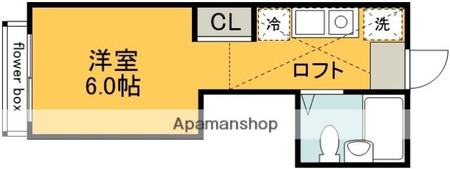 ピア柴崎(ワンルーム/2階)の間取り写真