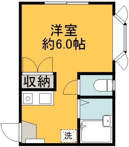 モンシャトー柴崎(ワンルーム/1階)の間取り写真