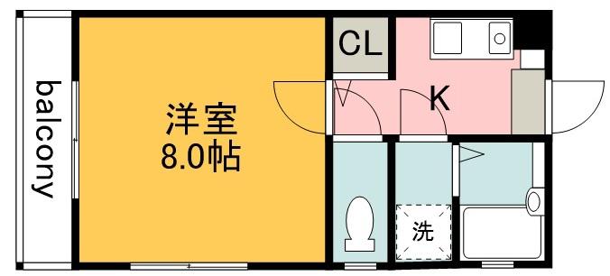 サミーヒルズ(1K/2階)の間取り写真