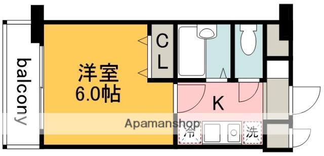 スクエア田邊(1K/1階)の間取り写真