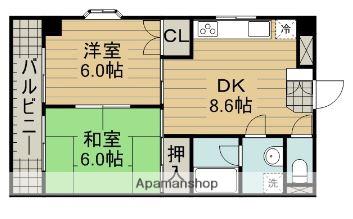 ウィステリア仙川(2DK/3階)の間取り写真
