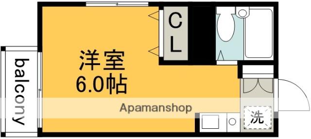 ハイムK(ワンルーム/2階)の間取り写真