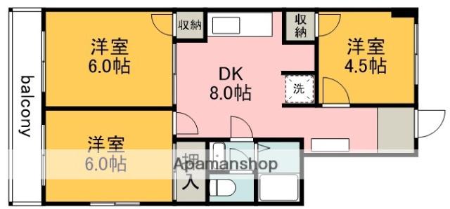 大竹ビル(3DK/4階)の間取り写真