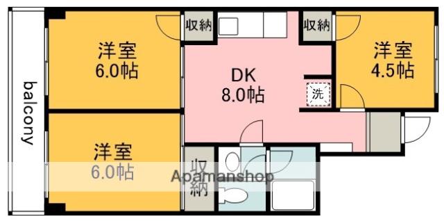 大竹ビル(3DK/2階)の間取り写真