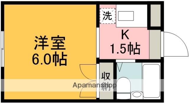 ハイムアペル(1K/1階)の間取り写真