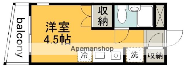 ハイム南香里(ワンルーム/1階)の間取り写真