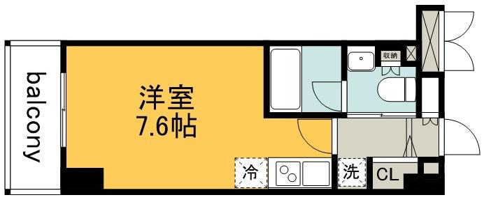 レディアス調布国領(ワンルーム/2階)の間取り写真