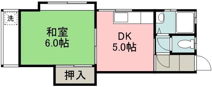 グリーンコーポ(1DK/1階)の間取り写真
