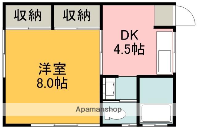 コーポ丘(1DK/2階)の間取り写真